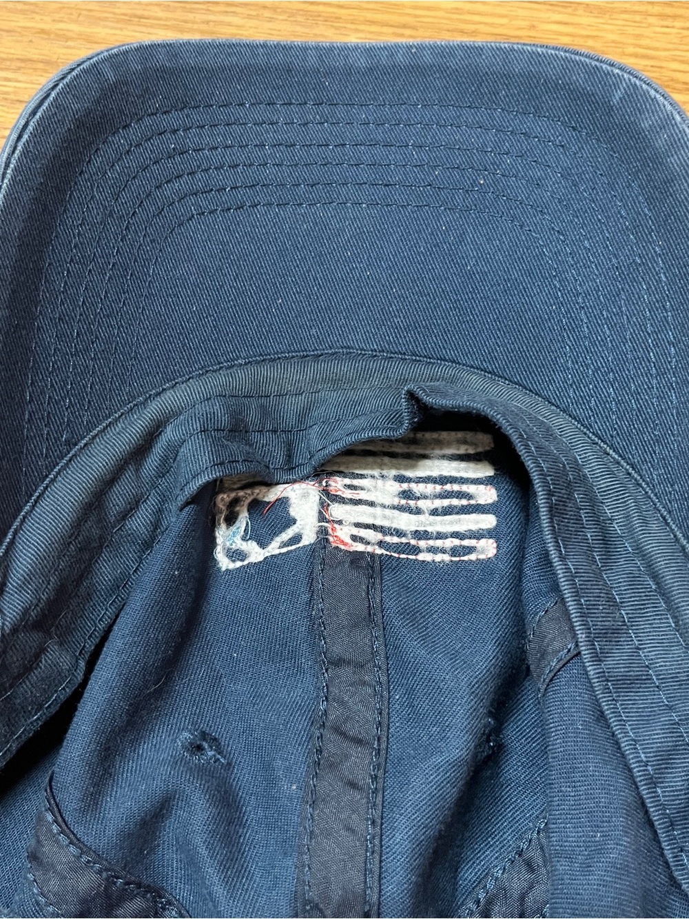 Life is Good Navy Baseball Cap Hat Distressed American Flag Patch Adjustable - Picture 5 of 7